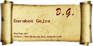 Darabos Gejza névjegykártya
